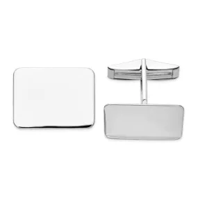 14k Real Gold WG Men's Rectangular Cuff Links