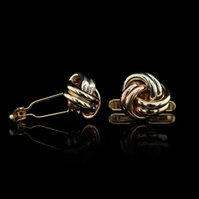 14K Tricolor Gold Estate Knot Cufflinks