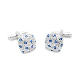 Blue Crystal Pillow Cufflinks