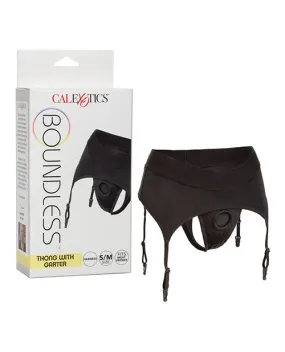 Boundless Thong W/ Garter Harness Black