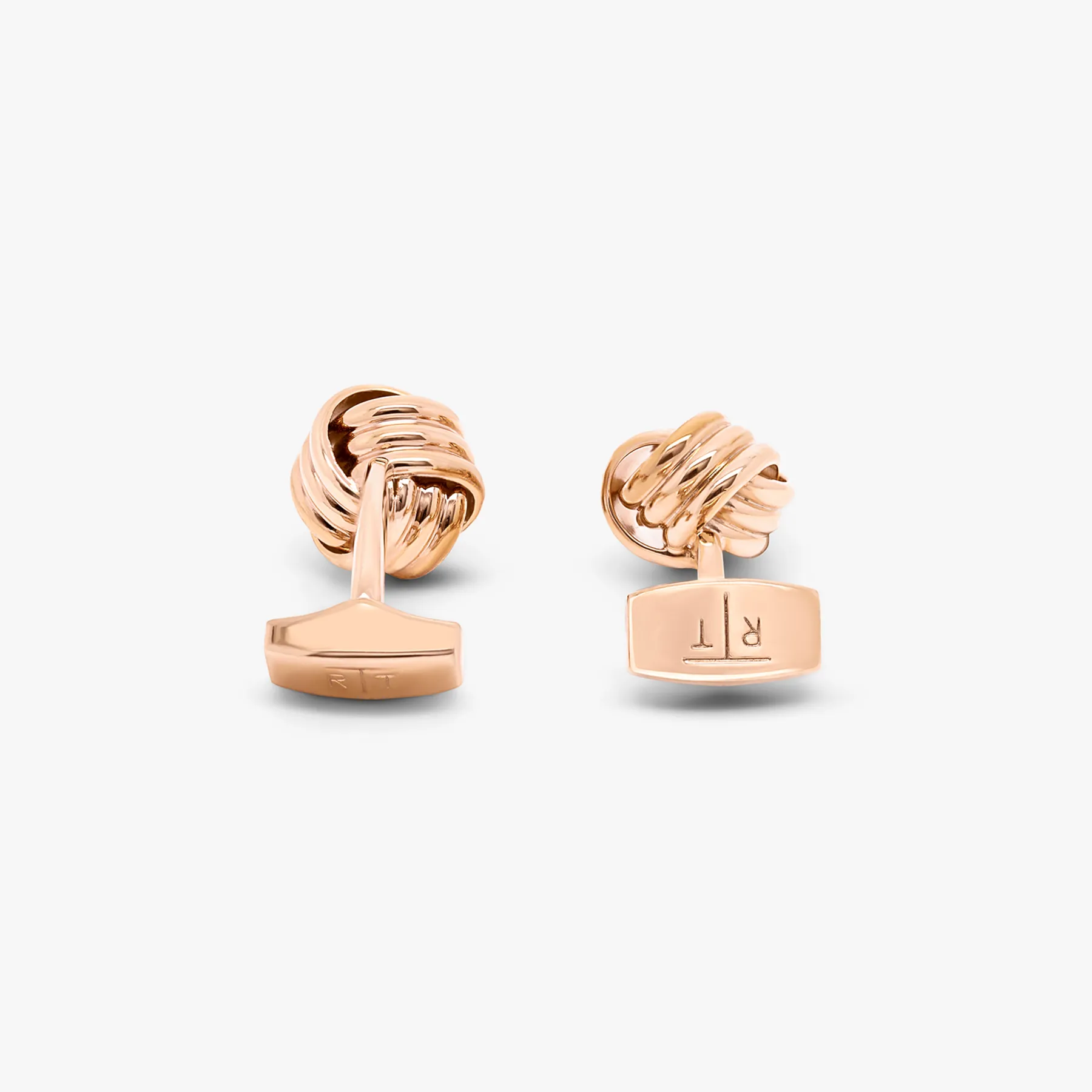 Cable Knot Cufflinks In Rose Gold Plated