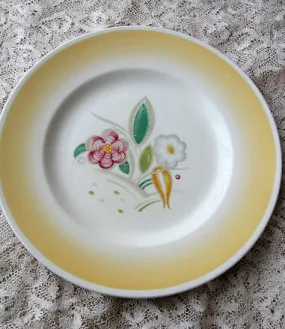 CHARMING Vintage 1930s SUSIE COOPER Art Deco Painted Plate Crown Works Burslem Dinnerware Kitchenware Chic Cottage Decor