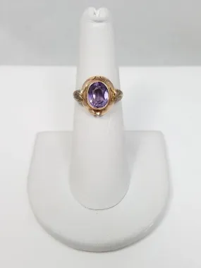 Charming Vintage 8k Yellow Gold Synthetic Gem Ring