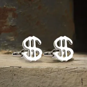 Dollar Sign Brass Cufflinks