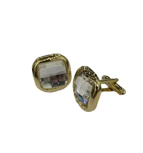 Fratello Cufflinks - Gold Tone Mirror Mosaic CL06