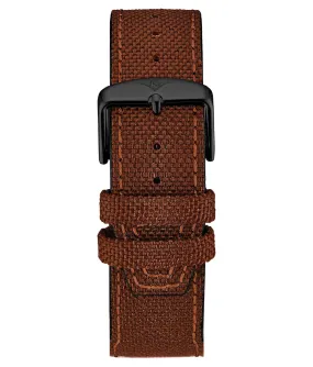 Genuine Canvas Leather Brown 22mm Strap