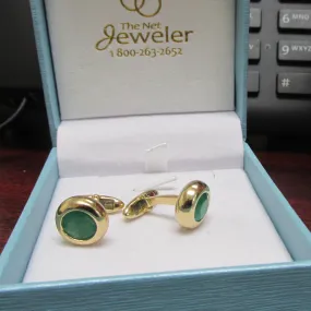 Hand Crafted Emerald Cufflinks 18K Yellow Gold