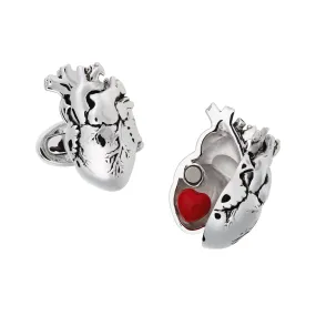 Heart Anatomical Sterling Cufflinks