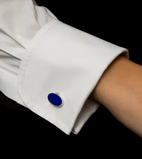 ISHKAR Lapis Lazuli Double Cufflinks in Silver