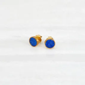 ISHKAR Lapis Lazuli Tops Stud Earrings in Gold