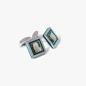 Quadrato SW Cufflinks With Grey SWAROVSKI ELEMENTS & Rhodium Plated (Limited Edition)