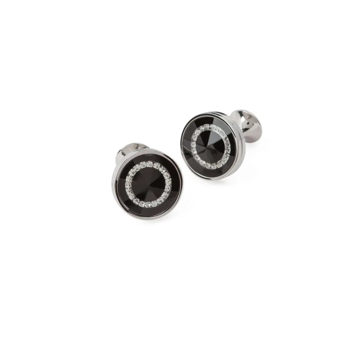 Round Onyx Crystal Cufflinks