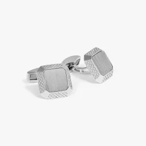 Signature Octo Cufflinks In Rhodium Plated Silver