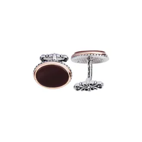 Silver Agate Oval Cufflink