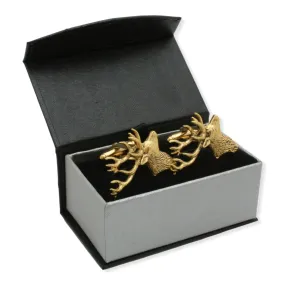 Stag Head Gold Plated Cufflinks