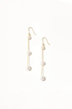 Tiered Pearl Drop Shoulder Duster Earrings