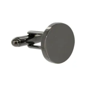 TNC Round Gunmetal Cufflinks